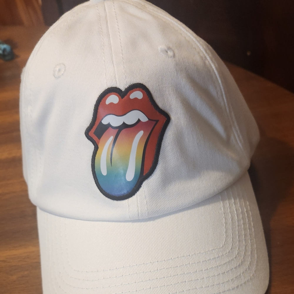 Lucky Brand White Hat with Colorful Tongue Design